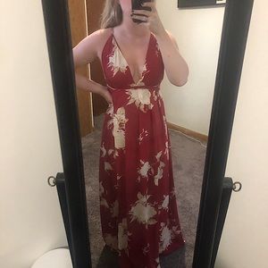 Red Floral Maxi Dress